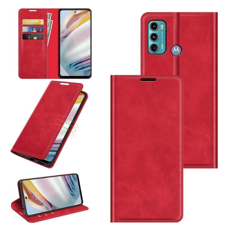 Per Motorola Moto G60/G40 Fusion Custodia in pelle con ventosa magnetica per affari retro-pelle con supporto e slot per schede e portafoglio, For Motorola Moto G60/G40 Fusion