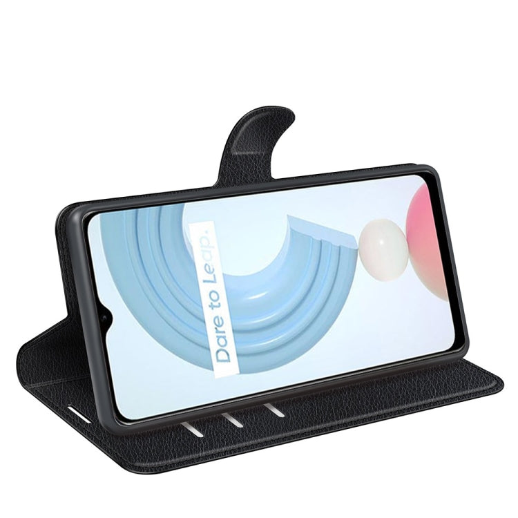 Per OPPO Realme C21Y Litchi Texture Custodia protettiva a vibrazione orizzontale con supporto e slot per schede e portafoglio, For OPPO Realme C21Y