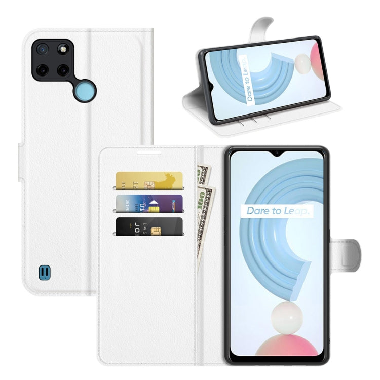 Per OPPO Realme C21Y Litchi Texture Custodia protettiva a vibrazione orizzontale con supporto e slot per schede e portafoglio, For OPPO Realme C21Y