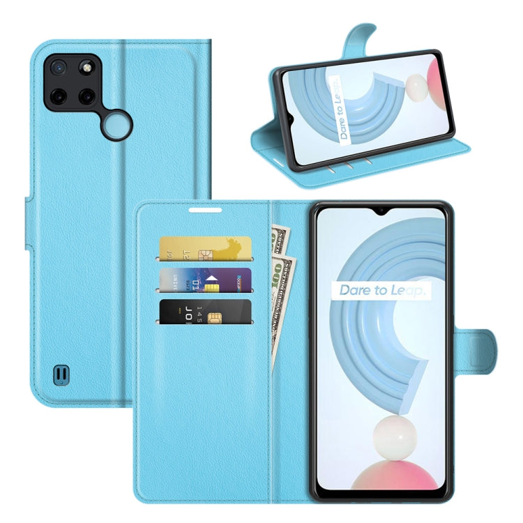 Per OPPO Realme C21Y Litchi Texture Custodia protettiva a vibrazione orizzontale con supporto e slot per schede e portafoglio, For OPPO Realme C21Y