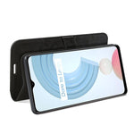 Per OPPO Realme C21Y R64 Texture Custodia protettiva a vibrazione orizzontale singola con supporto e slot per schede e portafogli e cornice per foto, For OPPO Realme C21Y