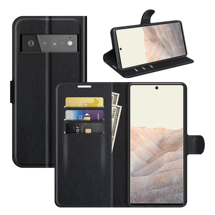 Per Google Pixel 6 Pro Litchi Texture Custodia protettiva a vibrazione orizzontale con supporto, slot per schede e portafoglio, For Google Pixel 6 Pro