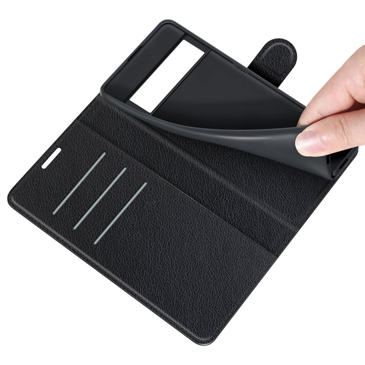 Per Google Pixel 6 Pro Litchi Texture Custodia protettiva a vibrazione orizzontale con supporto, slot per schede e portafoglio, For Google Pixel 6 Pro