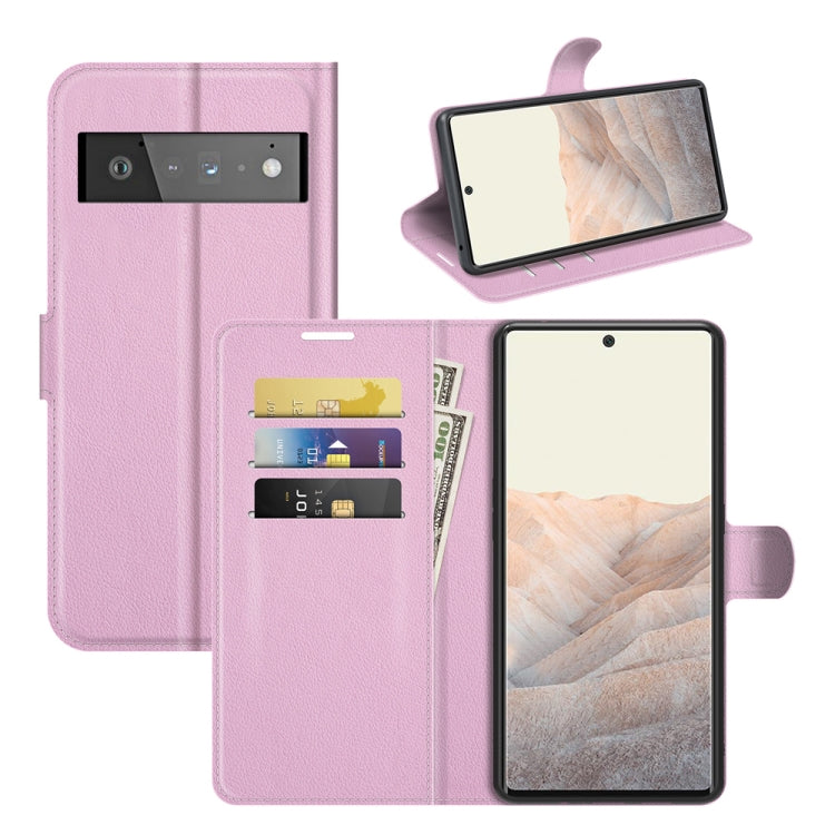 Per Google Pixel 6 Pro Litchi Texture Custodia protettiva a vibrazione orizzontale con supporto, slot per schede e portafoglio, For Google Pixel 6 Pro