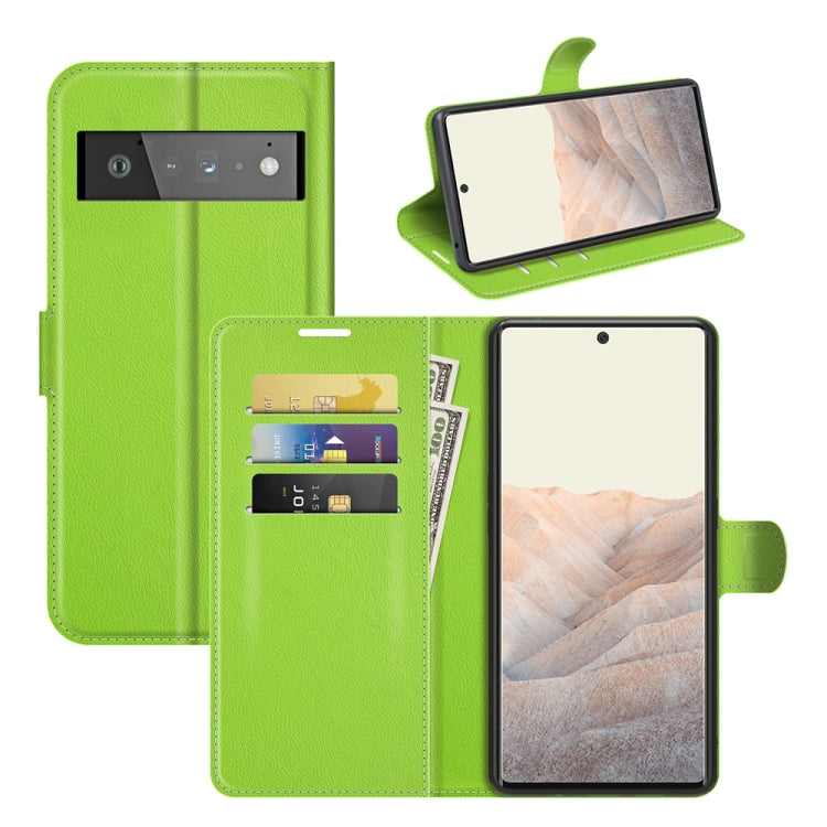 Per Google Pixel 6 Pro Litchi Texture Custodia protettiva a vibrazione orizzontale con supporto, slot per schede e portafoglio, For Google Pixel 6 Pro