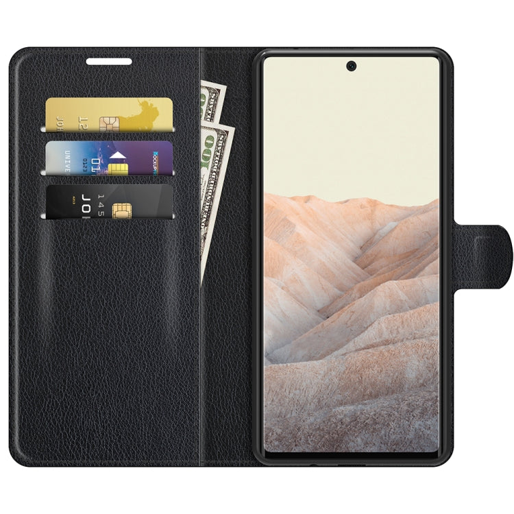Per Google Pixel 6 Litchi Texture Custodia protettiva a vibrazione orizzontale con supporto e slot per schede e portafoglio, For Google Pixel 6