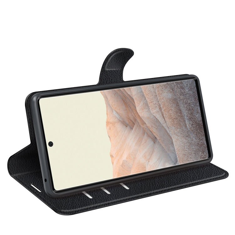 Per Google Pixel 6 Litchi Texture Custodia protettiva a vibrazione orizzontale con supporto e slot per schede e portafoglio, For Google Pixel 6