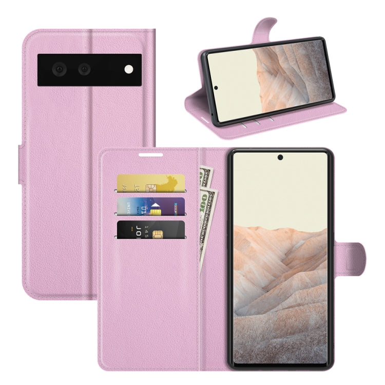 Per Google Pixel 6 Litchi Texture Custodia protettiva a vibrazione orizzontale con supporto e slot per schede e portafoglio, For Google Pixel 6