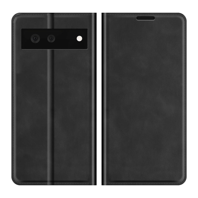 Per Google Pixel 6 Custodia in pelle con ventosa magnetica per affari retro-pelle con supporto, slot per schede e portafoglio, For Google Pixel 6