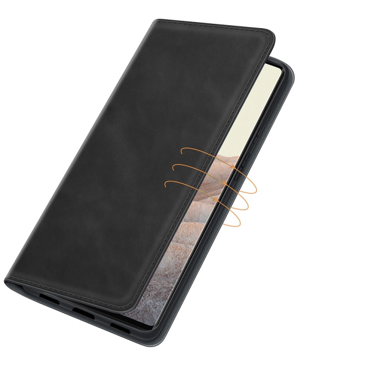 Per Google Pixel 6 Custodia in pelle con ventosa magnetica per affari retro-pelle con supporto, slot per schede e portafoglio, For Google Pixel 6