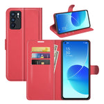 Per OPPO Reno6 5G Litchi Texture Custodia protettiva a vibrazione orizzontale con supporto e slot per schede e portafoglio, For OPPO Reno6 5G