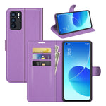 Per OPPO Reno6 5G Litchi Texture Custodia protettiva a vibrazione orizzontale con supporto e slot per schede e portafoglio, For OPPO Reno6 5G