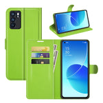 Per OPPO Reno6 5G Litchi Texture Custodia protettiva a vibrazione orizzontale con supporto e slot per schede e portafoglio, For OPPO Reno6 5G