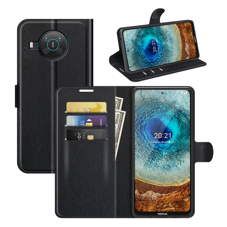 Per Nokia X10/X20 Litchi Texture Custodia protettiva a vibrazione orizzontale con supporto, slot per schede e portafoglio