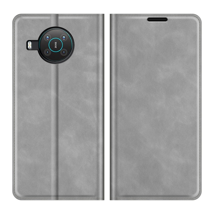 Per Nokia X10/X20 Custodia in pelle con ventosa magnetica per affari retro-pelle con supporto, slot per schede e portafoglio, For Nokia X10/X20