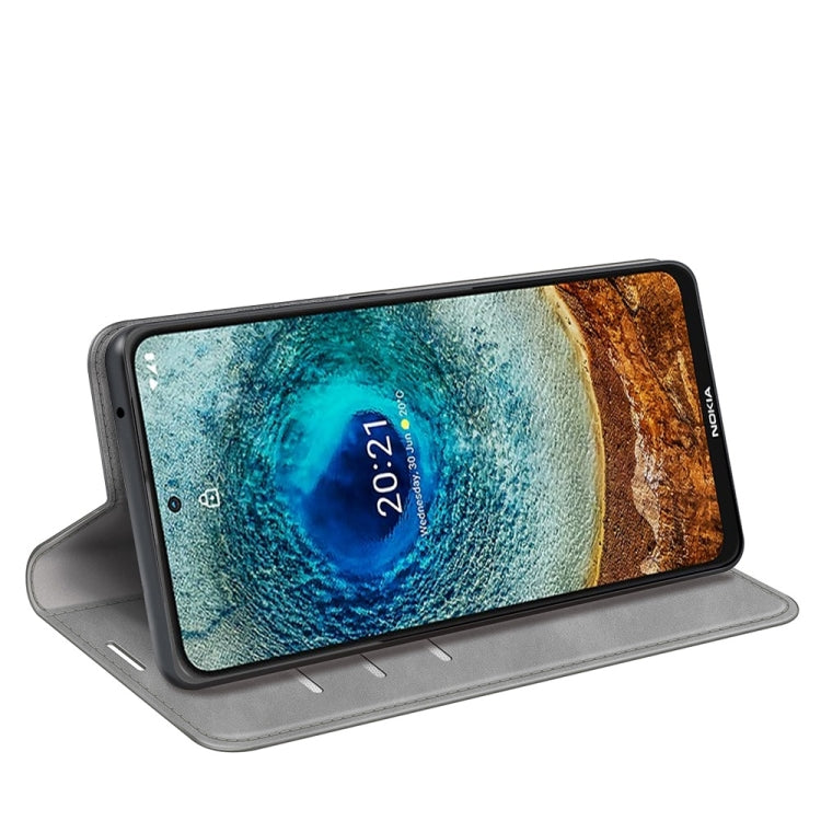 Per Nokia X10/X20 Custodia in pelle con ventosa magnetica per affari retro-pelle con supporto, slot per schede e portafoglio, For Nokia X10/X20