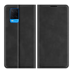 Per OPPO A54 4G Custodia in pelle con ventosa magnetica per affari retro-pelle con supporto e slot per schede e portafoglio, For OPPO A54 4G