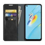 Per OPPO A54 4G Custodia in pelle con ventosa magnetica per affari retro-pelle con supporto e slot per schede e portafoglio, For OPPO A54 4G