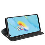 Per OPPO A54 4G Custodia in pelle con ventosa magnetica per affari retro-pelle con supporto e slot per schede e portafoglio, For OPPO A54 4G