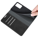 Per OPPO A54 4G Custodia in pelle con ventosa magnetica per affari retro-pelle con supporto e slot per schede e portafoglio, For OPPO A54 4G