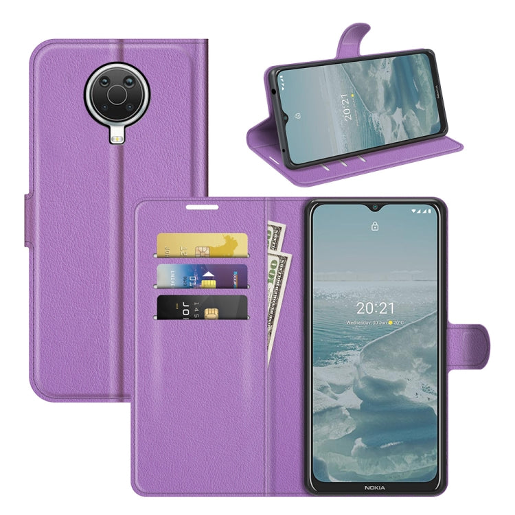 Per Nokia G10/G20 Litchi Texture Custodia protettiva a vibrazione orizzontale con supporto, slot per schede e portafoglio, For Nokia G10/G20, For Nokia XR20