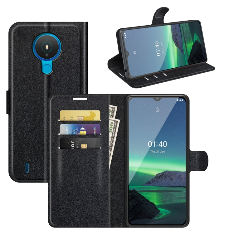 Per Nokia 1.4 Litchi Texture Custodia protettiva a vibrazione orizzontale con supporto, slot per schede e portafoglio