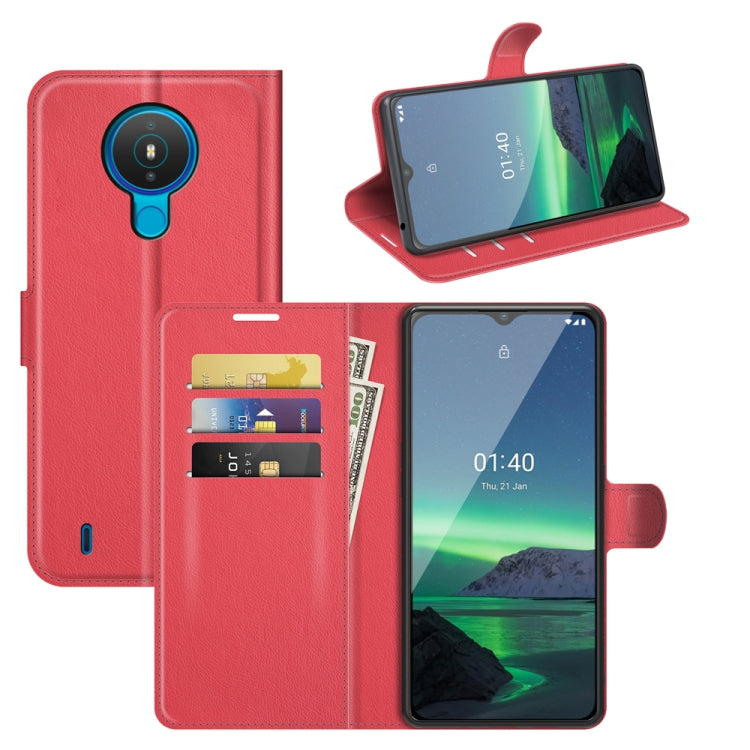 Per Nokia 1.4 Litchi Texture Custodia protettiva a vibrazione orizzontale con supporto, slot per schede e portafoglio