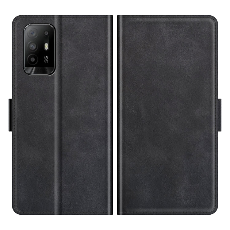 Per OPPO A94 5G / F19 Pro + 5G / Reno5 Z Custodia in pelle a vibrazione orizzontale con fibbia magnetica a doppio lato con supporto e slot per schede e portafoglio