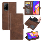 Per OPPO A94 5G / F19 Pro + 5G / Reno5 Z Custodia in pelle a vibrazione orizzontale con fibbia magnetica a doppio lato con supporto e slot per schede e portafoglio