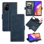 Per OPPO A94 5G / F19 Pro + 5G / Reno5 Z Custodia in pelle a vibrazione orizzontale con fibbia magnetica a doppio lato con supporto e slot per schede e portafoglio
