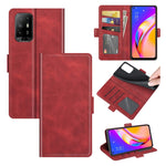 Per OPPO A94 5G / F19 Pro + 5G / Reno5 Z Custodia in pelle a vibrazione orizzontale con fibbia magnetica a doppio lato con supporto e slot per schede e portafoglio