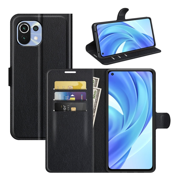 Per Xiaomi Mi 11 Lite Litchi Texture Custodia protettiva a vibrazione orizzontale con supporto e slot per schede e portafoglio, For Xiaomi Mi 11 Lite