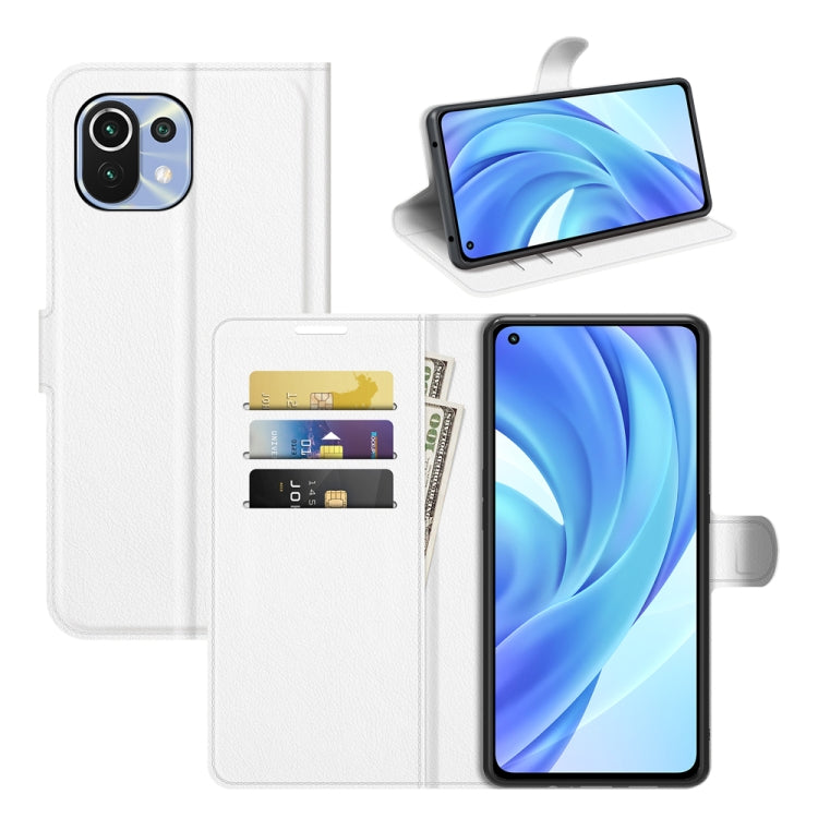 Per Xiaomi Mi 11 Lite Litchi Texture Custodia protettiva a vibrazione orizzontale con supporto e slot per schede e portafoglio, For Xiaomi Mi 11 Lite