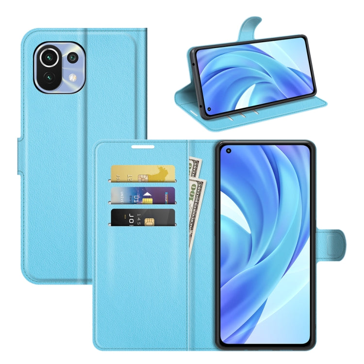 Per Xiaomi Mi 11 Lite Litchi Texture Custodia protettiva a vibrazione orizzontale con supporto e slot per schede e portafoglio, For Xiaomi Mi 11 Lite