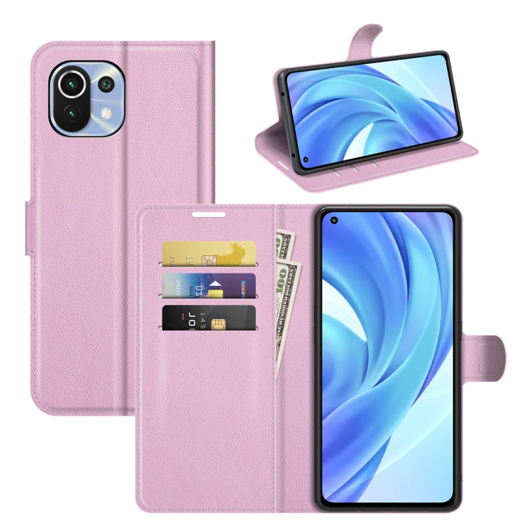 Per Xiaomi Mi 11 Lite Litchi Texture Custodia protettiva a vibrazione orizzontale con supporto e slot per schede e portafoglio, For Xiaomi Mi 11 Lite