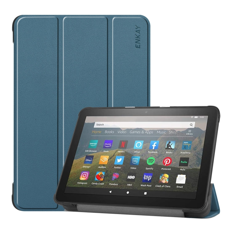 Per Amazon Fire HD 8 / HD 8 Plus (2020) ENKAY Custer Texture Flip orizzontale Custodia in pelle PU + PC con supporto a tre pieghe e funzione Sleep / Wake-up, For Amazon Fire HD 8 / HD 8 Plus (2020)