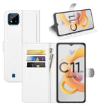 Per OPPO Realme C11 2021 Litchi Texture Custodia protettiva a vibrazione orizzontale con supporto e slot per schede e portafoglio, For OPPO Realme C11 2021