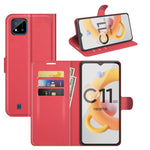 Per OPPO Realme C11 2021 Litchi Texture Custodia protettiva a vibrazione orizzontale con supporto e slot per schede e portafoglio, For OPPO Realme C11 2021