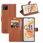 Per OPPO Realme C11 2021 Litchi Texture Custodia protettiva a vibrazione orizzontale con supporto e slot per schede e portafoglio, For OPPO Realme C11 2021