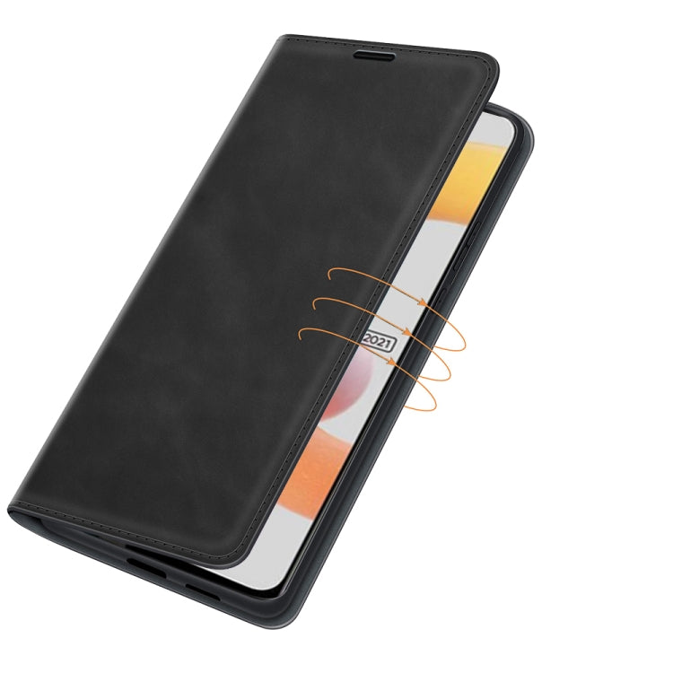 Per OPPO Realme C11 2021 Custodia in pelle con ventosa magnetica per affari retro-pelle con supporto e slot per carte e portafoglio