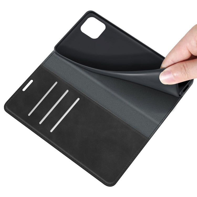 Per OPPO Realme C11 2021 Custodia in pelle con ventosa magnetica per affari retro-pelle con supporto e slot per carte e portafoglio