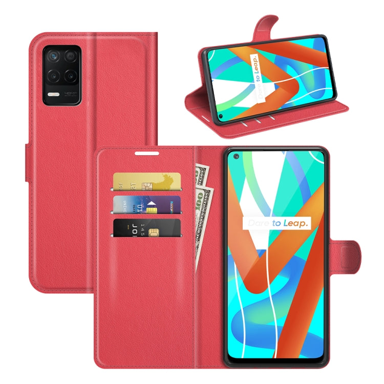 Per OPPO Realme V13 5G / Realme 8 5G / Q3i 5G / Q3 5G Litchi Texture Custodia protettiva a vibrazione orizzontale con supporto e slot per schede e portafoglio, For OPPO Realme V13 5G