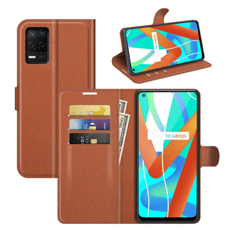 Per OPPO Realme V13 5G / Realme 8 5G / Q3i 5G / Q3 5G Litchi Texture Custodia protettiva a vibrazione orizzontale con supporto e slot per schede e portafoglio, For OPPO Realme V13 5G