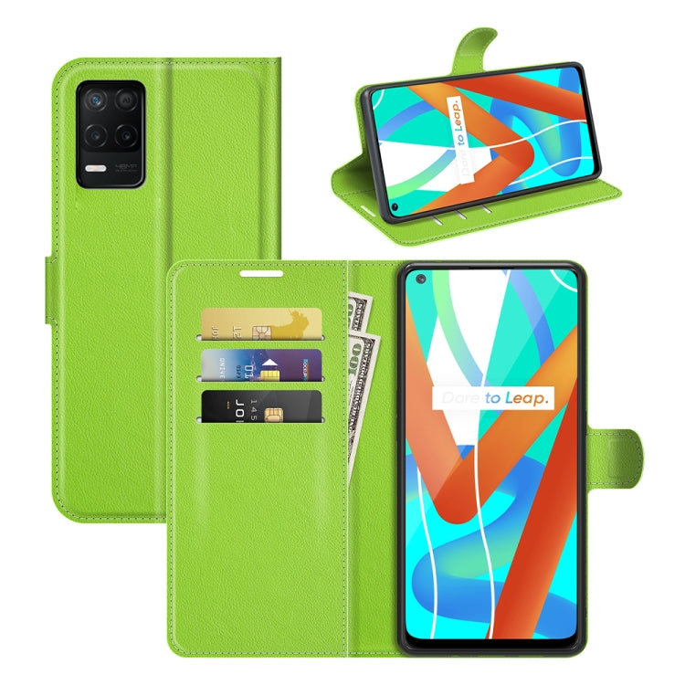 Per OPPO Realme V13 5G / Realme 8 5G / Q3i 5G / Q3 5G Litchi Texture Custodia protettiva a vibrazione orizzontale con supporto e slot per schede e portafoglio, For OPPO Realme V13 5G