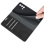 Per OPPO F19 / A74 4G Custodia in pelle con ventosa magnetica per affari retro-pelle con supporto e slot per schede e portafoglio