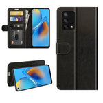 Per OPPO F19 / A74 4G R64 Texture Custodia protettiva a vibrazione orizzontale singola con supporto e slot per schede e portafogli e cornice per foto