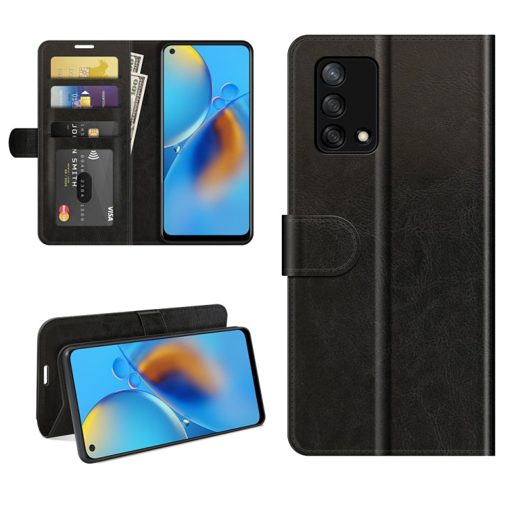 Per OPPO F19 / A74 4G R64 Texture Custodia protettiva a vibrazione orizzontale singola con supporto e slot per schede e portafogli e cornice per foto