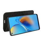 Per OPPO F19 / A74 4G R64 Texture Custodia protettiva a vibrazione orizzontale singola con supporto e slot per schede e portafogli e cornice per foto
