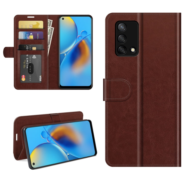 Per OPPO F19 / A74 4G R64 Texture Custodia protettiva a vibrazione orizzontale singola con supporto e slot per schede e portafogli e cornice per foto