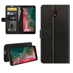 Per Nokia C1 Plus R64 Texture Custodia protettiva a vibrazione orizzontale singola con supporto e slot per schede e portafoglio e cornice per foto